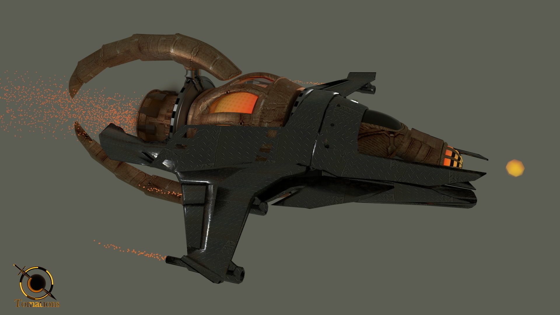 Cruiser class Spaceship Free 3D model_5