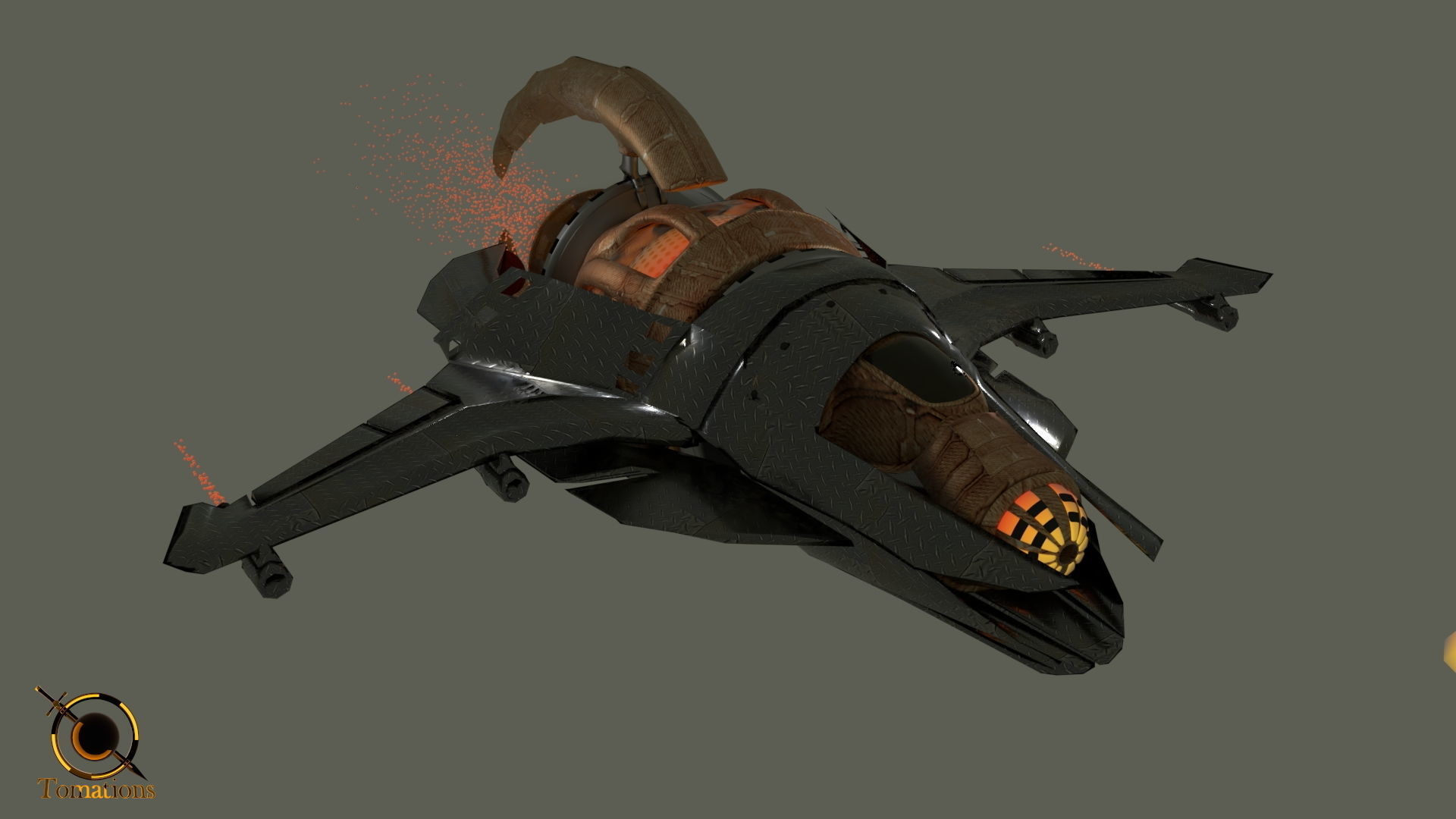 Cruiser class Spaceship Free 3D model_4