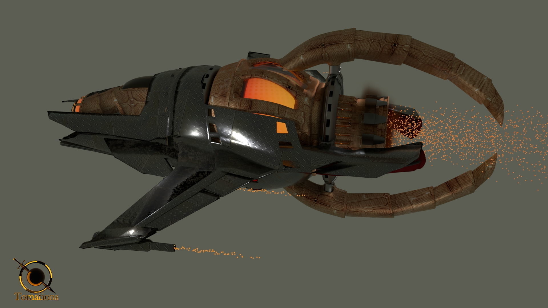 Cruiser class Spaceship Free 3D model_10