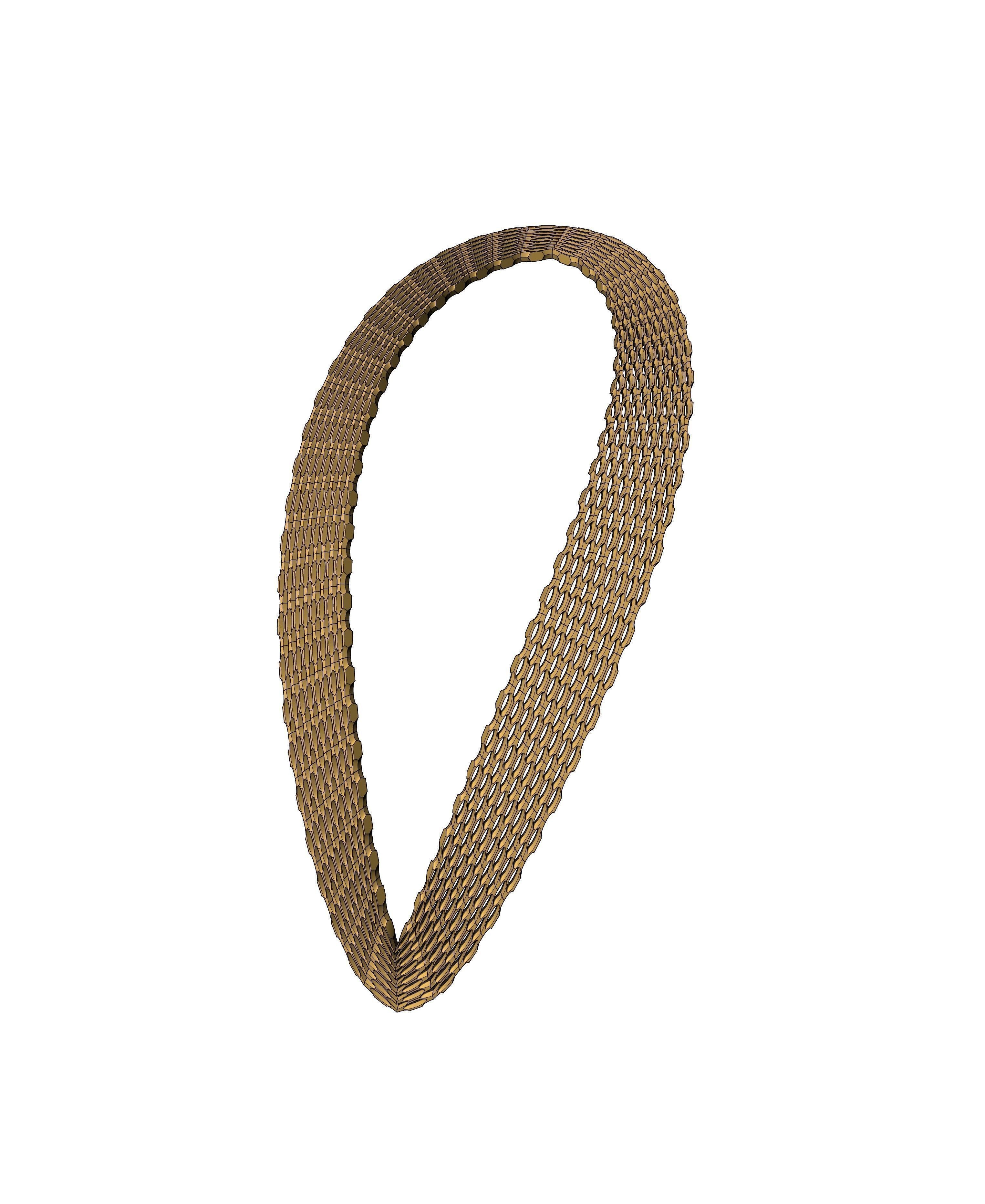 Wide necklace chain Low-poly 3D model_5