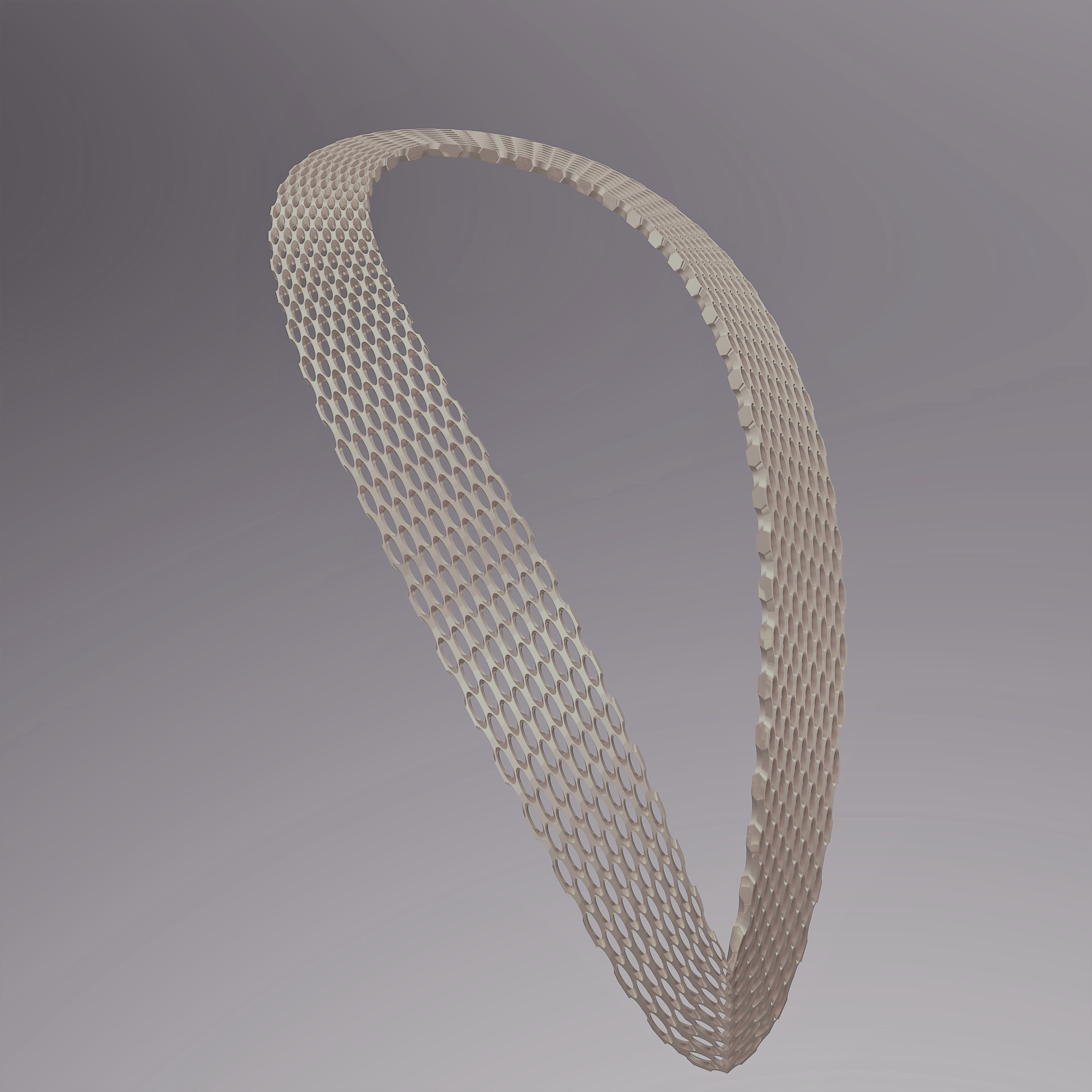 Wide necklace chain Low-poly 3D model_4