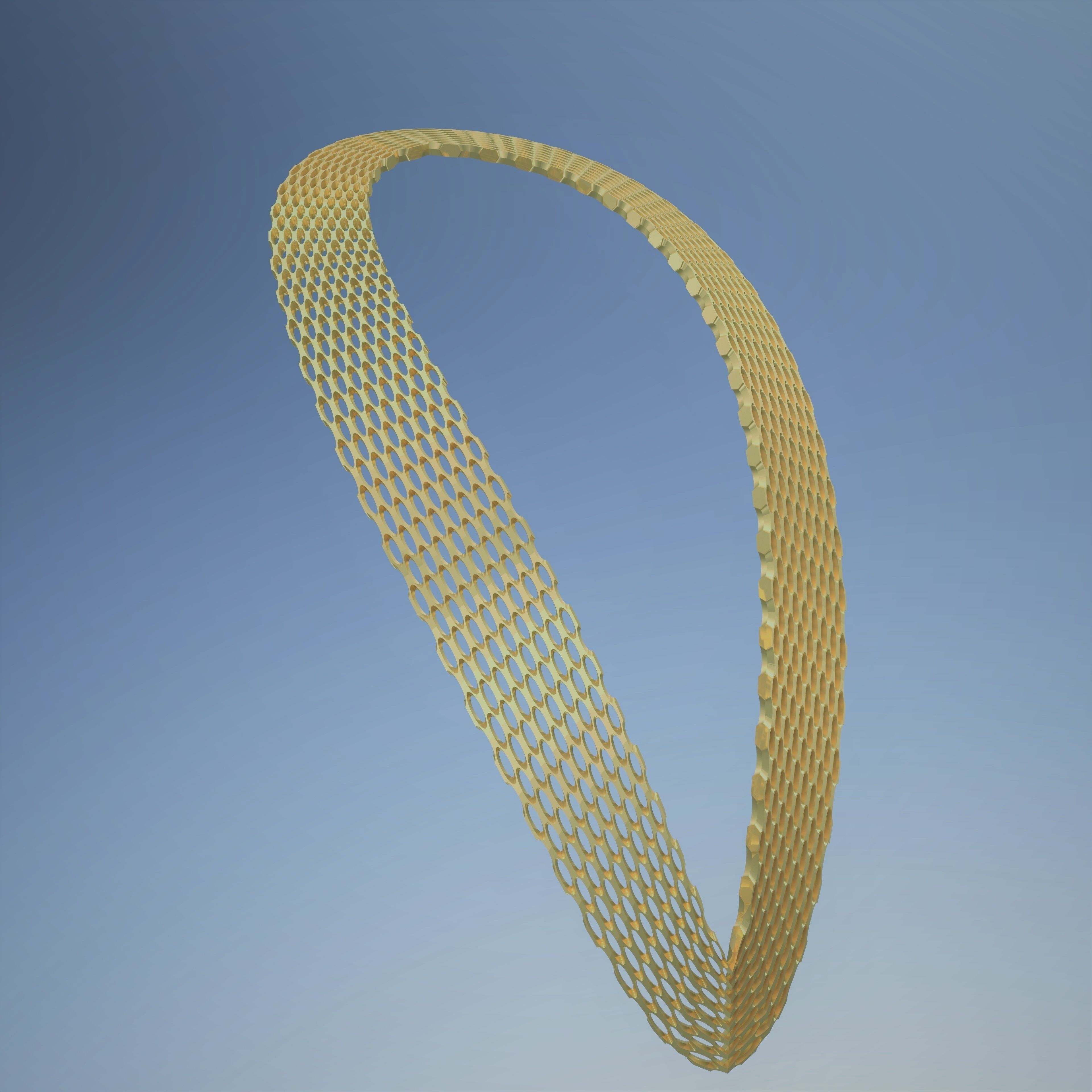 Wide necklace chain Low-poly 3D model_7