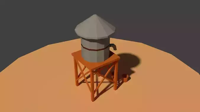 Low Poly Farm Well