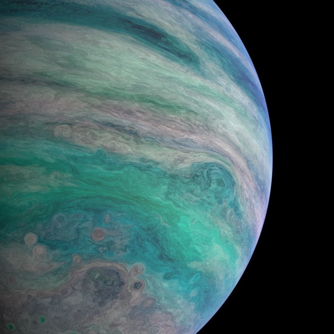 Alien planet model 3 - 16k photorealistic -warm gas giant Low-poly 3D model_1