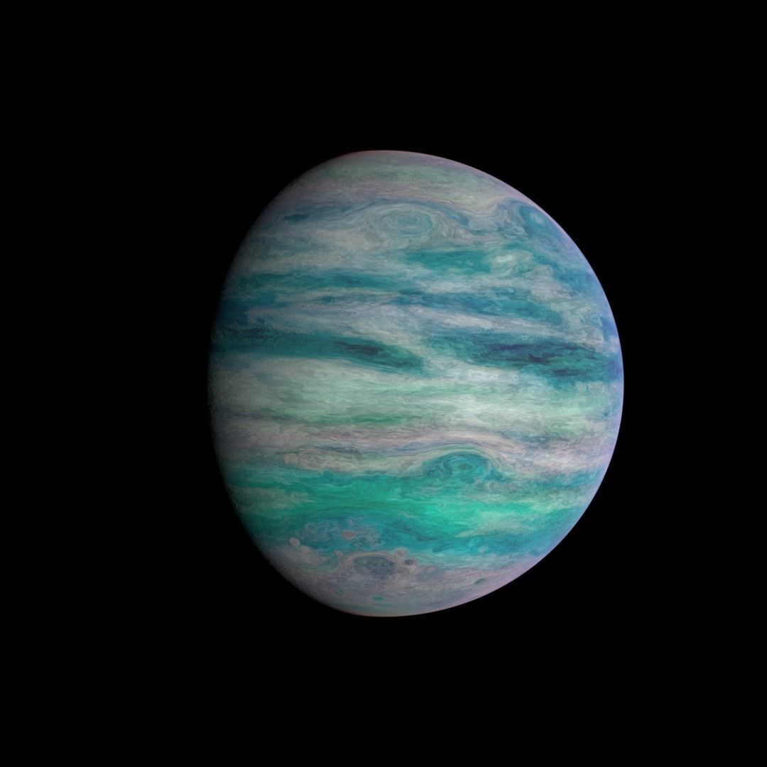 Alien planet model 3 - 16k photorealistic -warm gas giant Low-poly 3D model_2