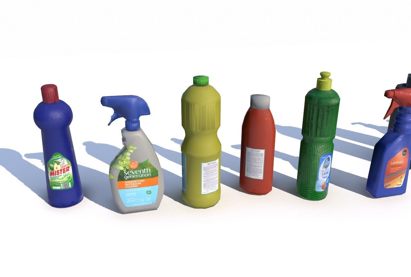 Cleaning Products PBR Low-poly 3D model_2