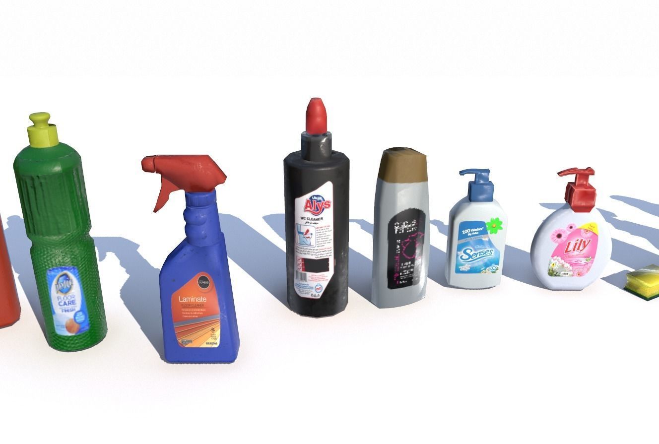 Cleaning Products PBR Low-poly 3D model_4