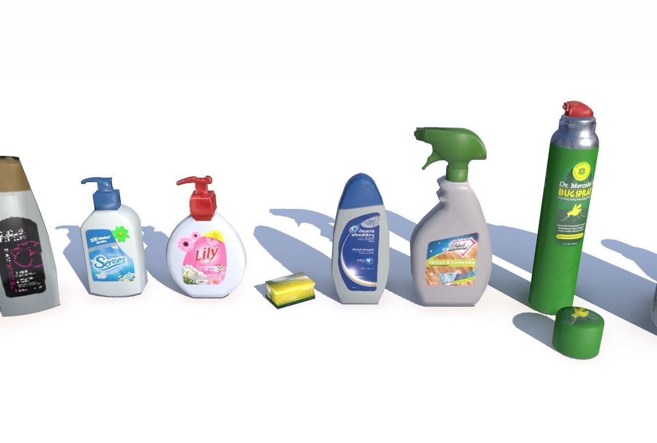 Cleaning Products PBR Low-poly 3D model_5