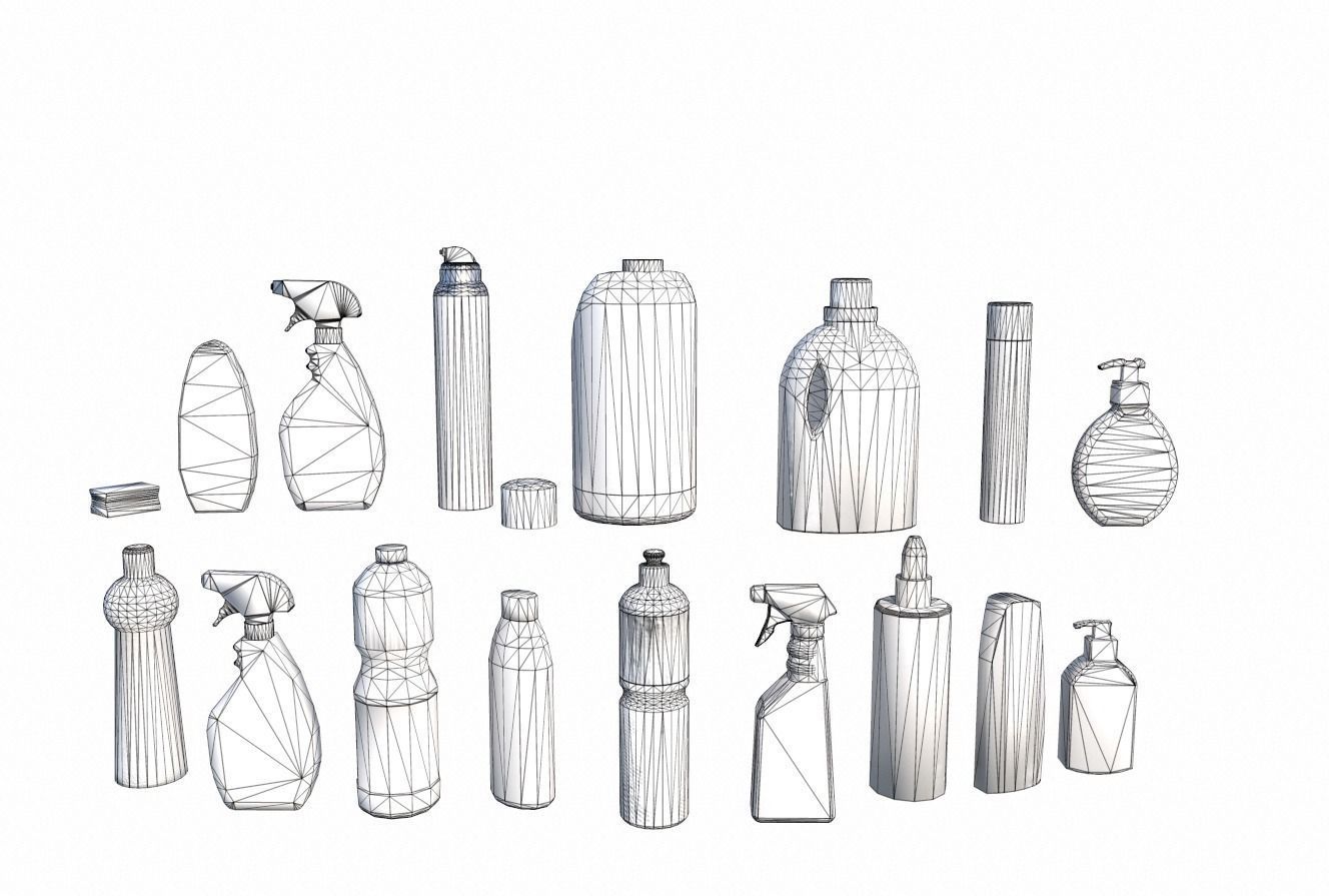 Cleaning Products PBR Low-poly 3D model_12