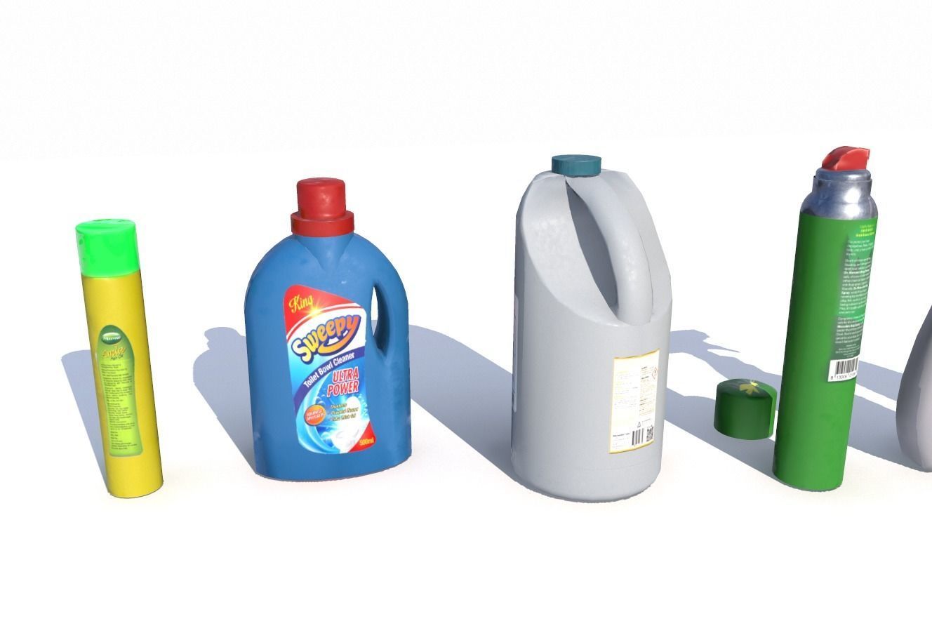 Cleaning Products PBR Low-poly 3D model_7