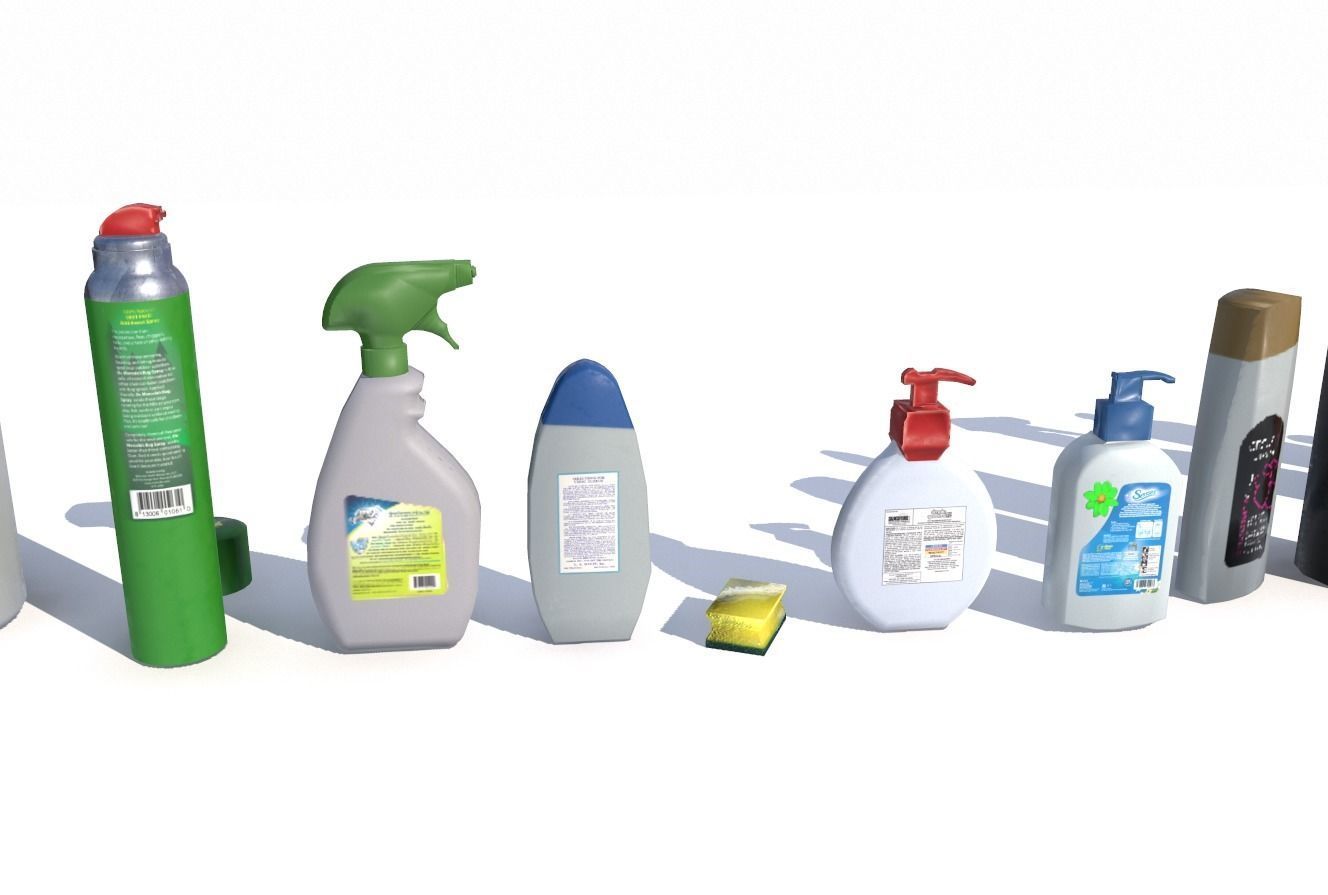 Cleaning Products PBR Low-poly 3D model_8