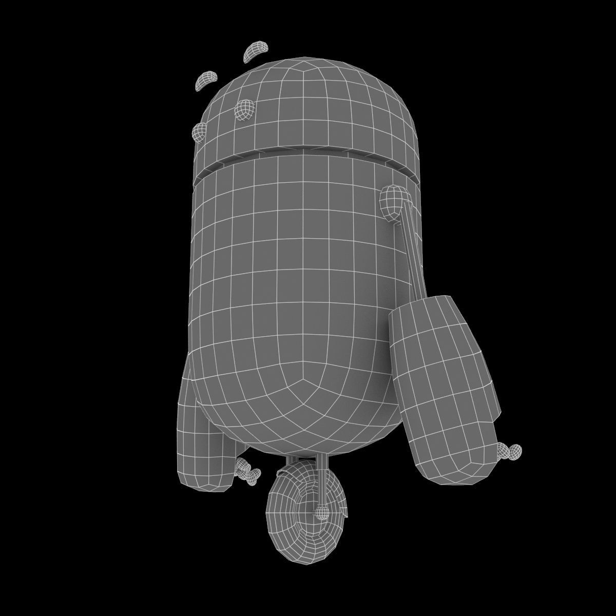 Robot Assistant Low Poly Low-poly 3D model_6