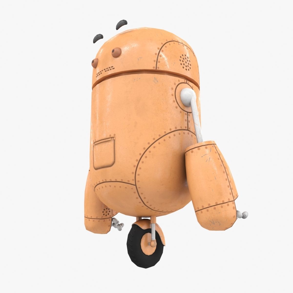 Robot Assistant Low Poly Low-poly 3D model_2