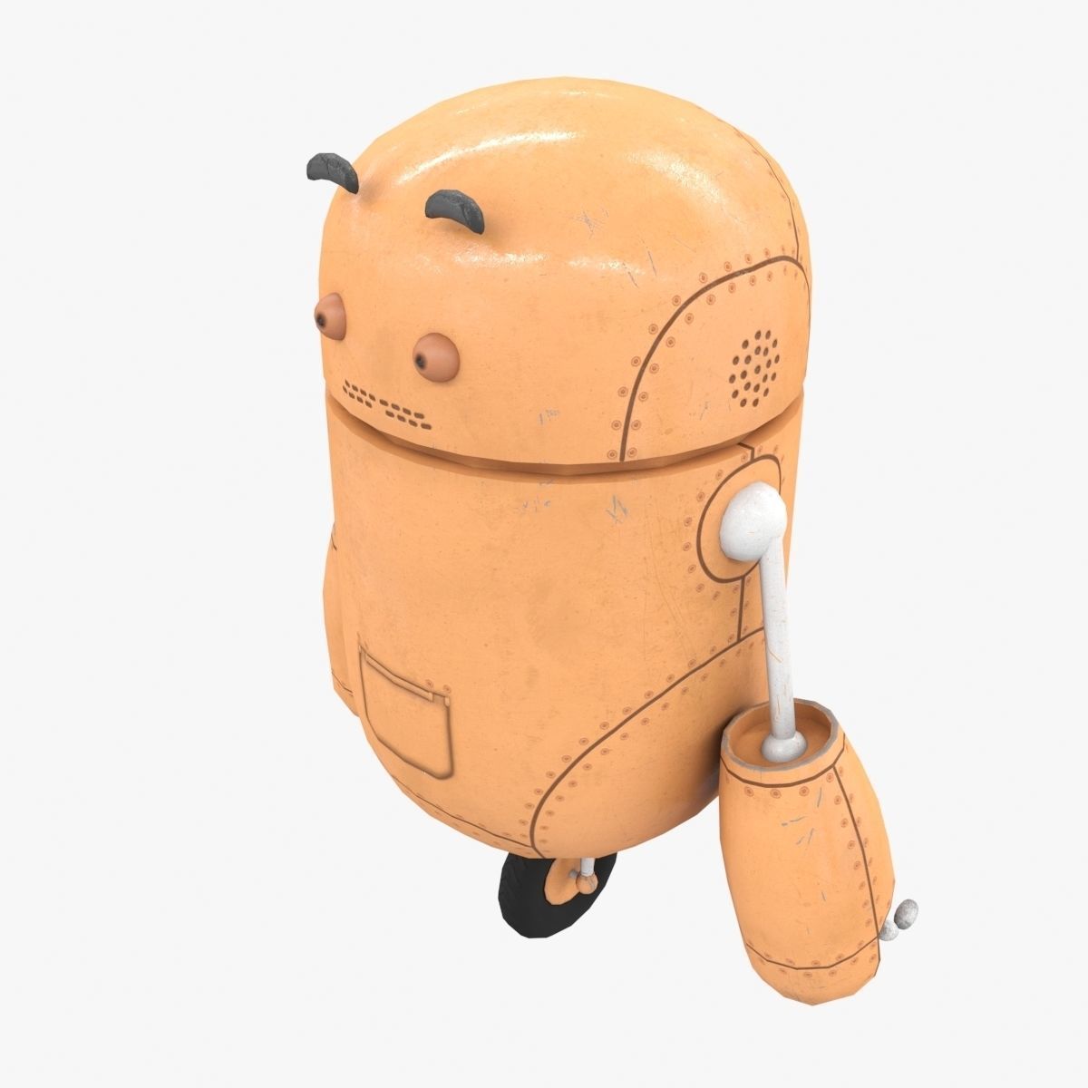 Robot Assistant Low Poly Low-poly 3D model_1