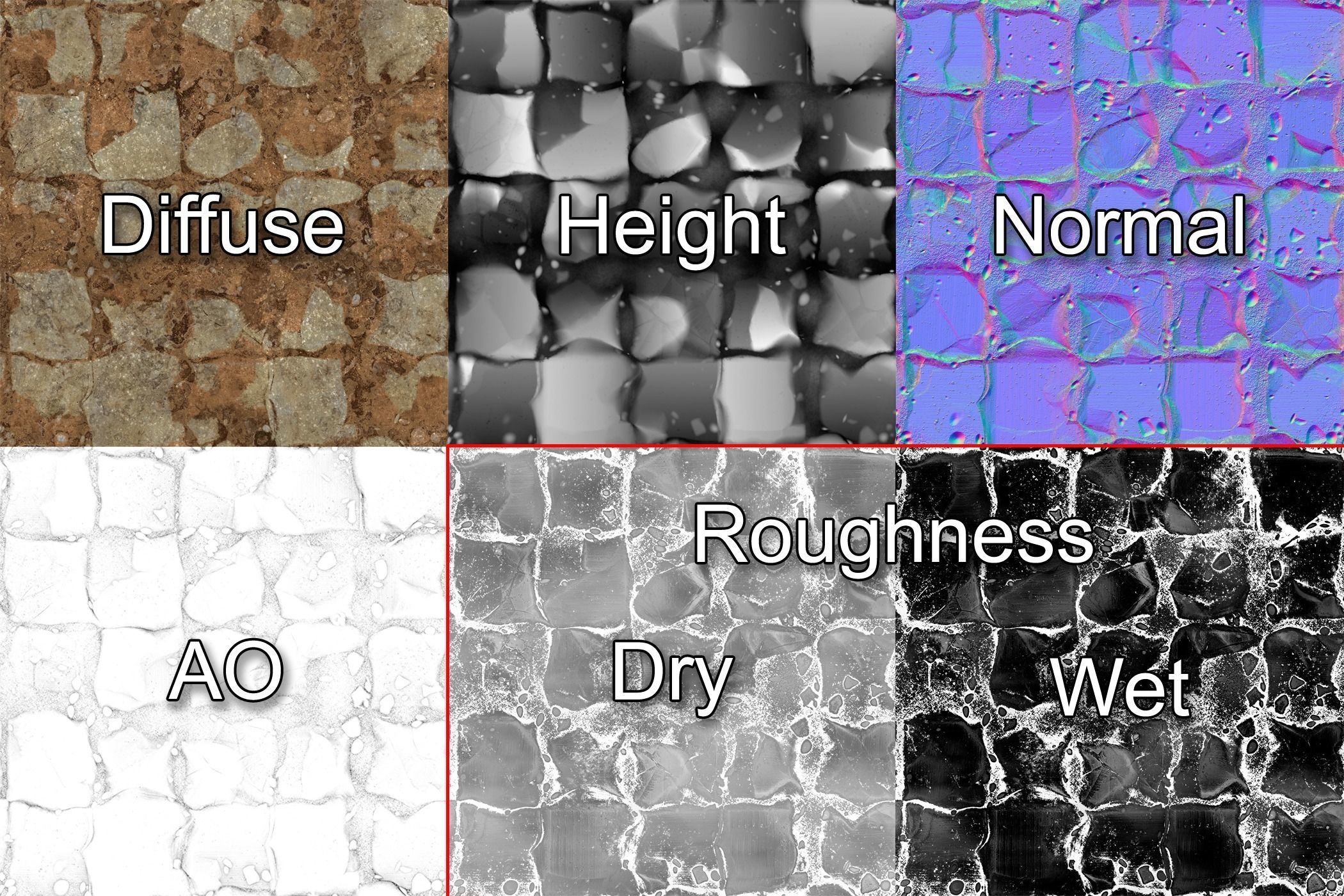 Seamless stone tiles with dirt Texture_1