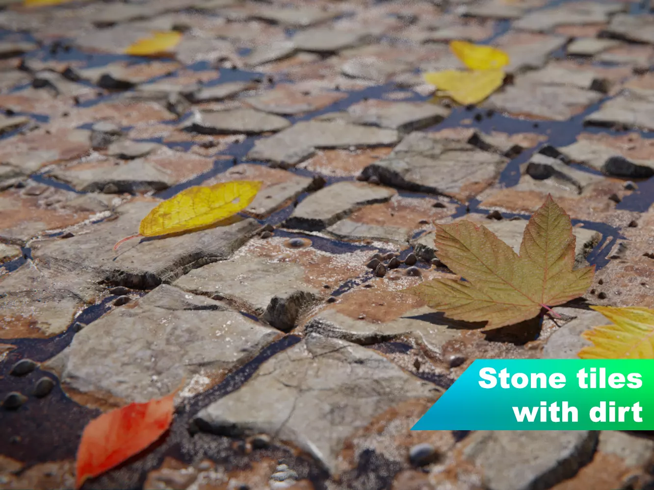 Seamless stone tiles with dirt Texture_0