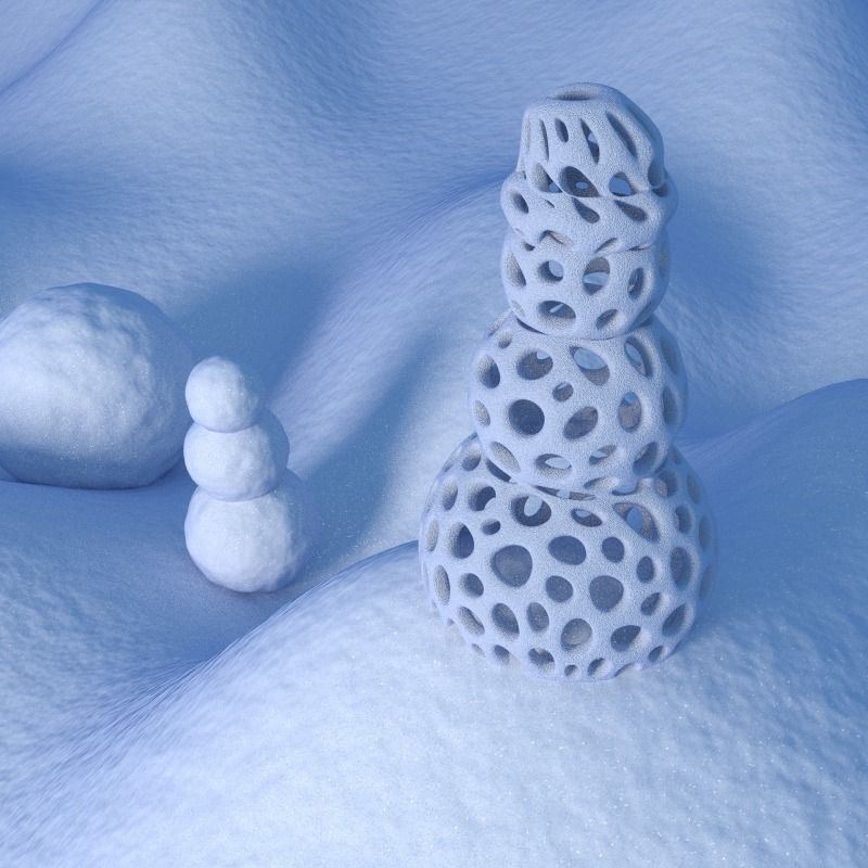 Voronoi Snowman Free 3D print model_1