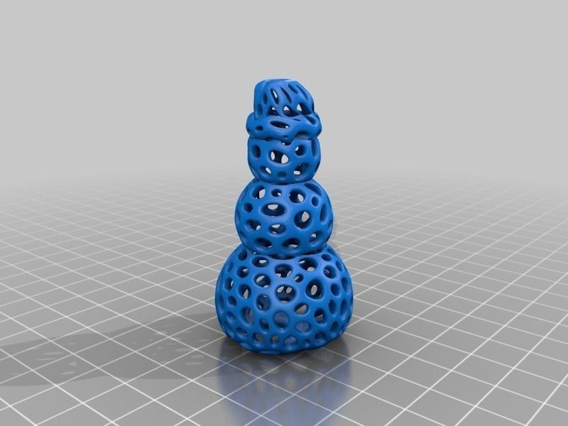 Voronoi Snowman Free 3D print model_2