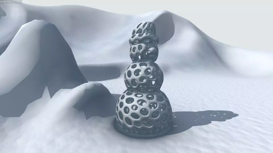 Voronoi Snowman Free 3D print model_0