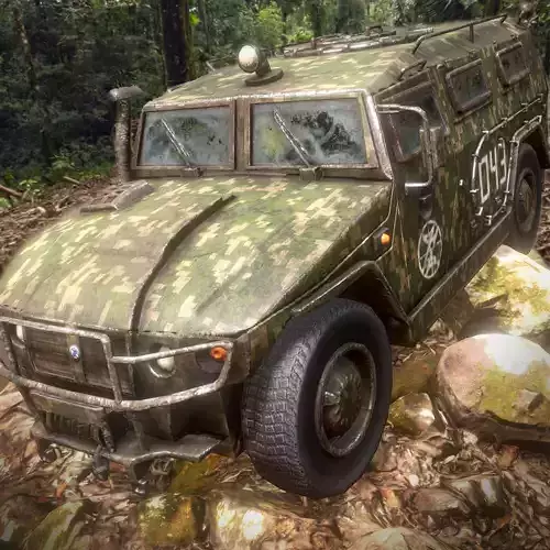 Russian Military Vehicles GAZ Tiger Low-poly 3D model