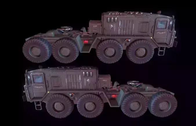 Russian Military Vehicles MAZ537 Low-poly 3D model