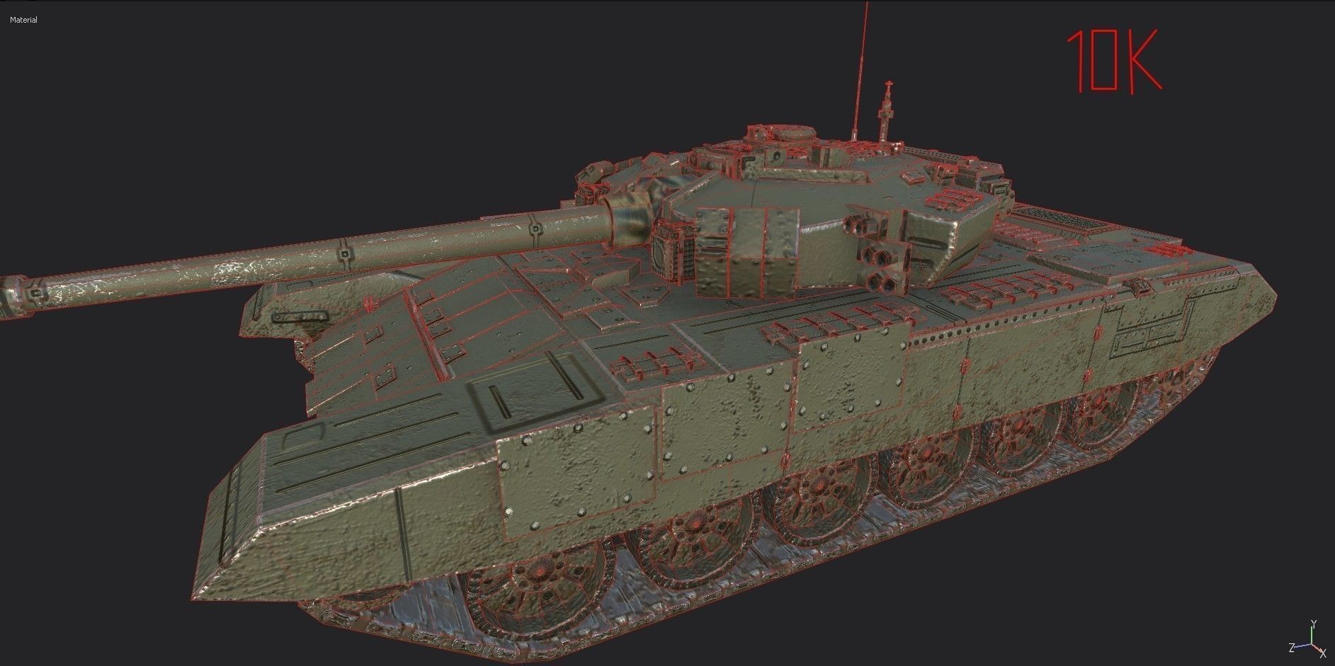 Russian Military Vehicles T90 Low-poly 3D model_7