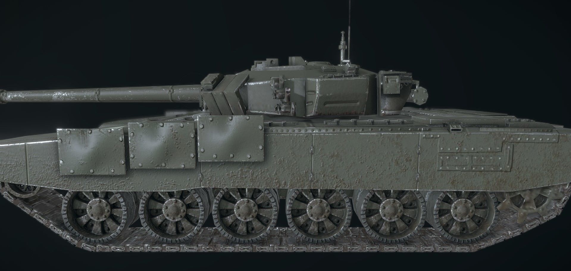 Russian Military Vehicles T90 Low-poly 3D model_3