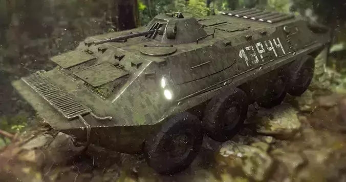 Russian Military Vehicles BTR70 Low-poly 3D model