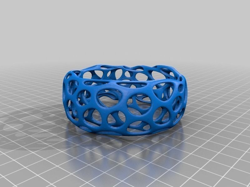 Bracelet - Voronoi Style Free 3D print model_2