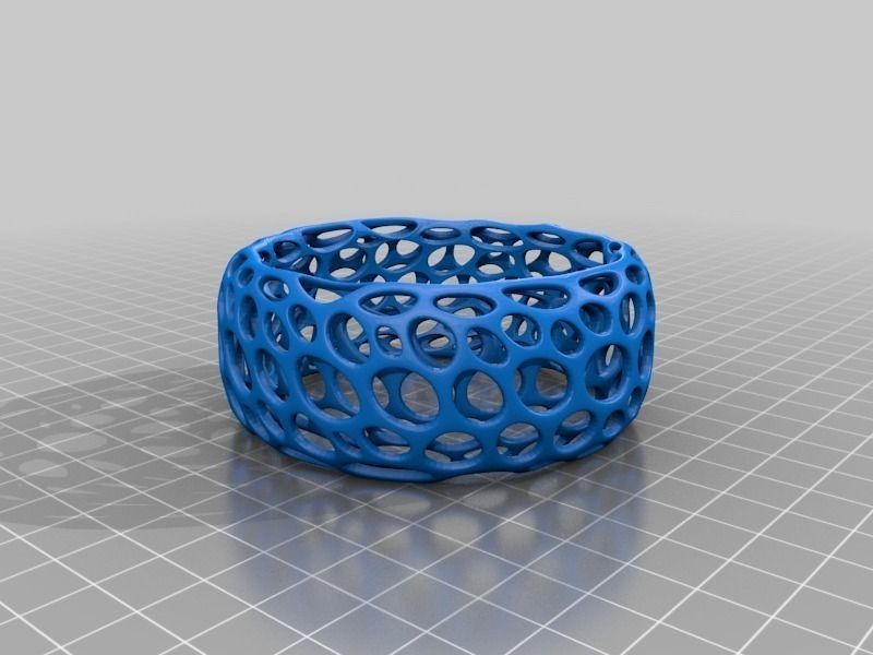Bracelet - Voronoi Style Free 3D print model_3