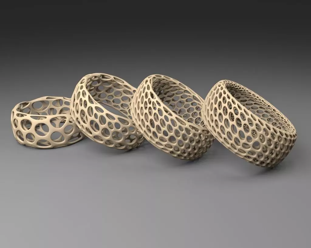 Bracelet - Voronoi Style Free 3D print model_0