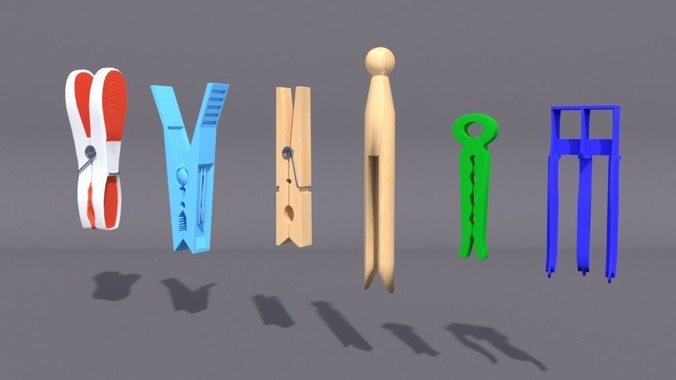 Clothes Pegs 3D model