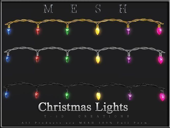 Christmas Lights - 6 Colors bulbs Low-poly 3D model