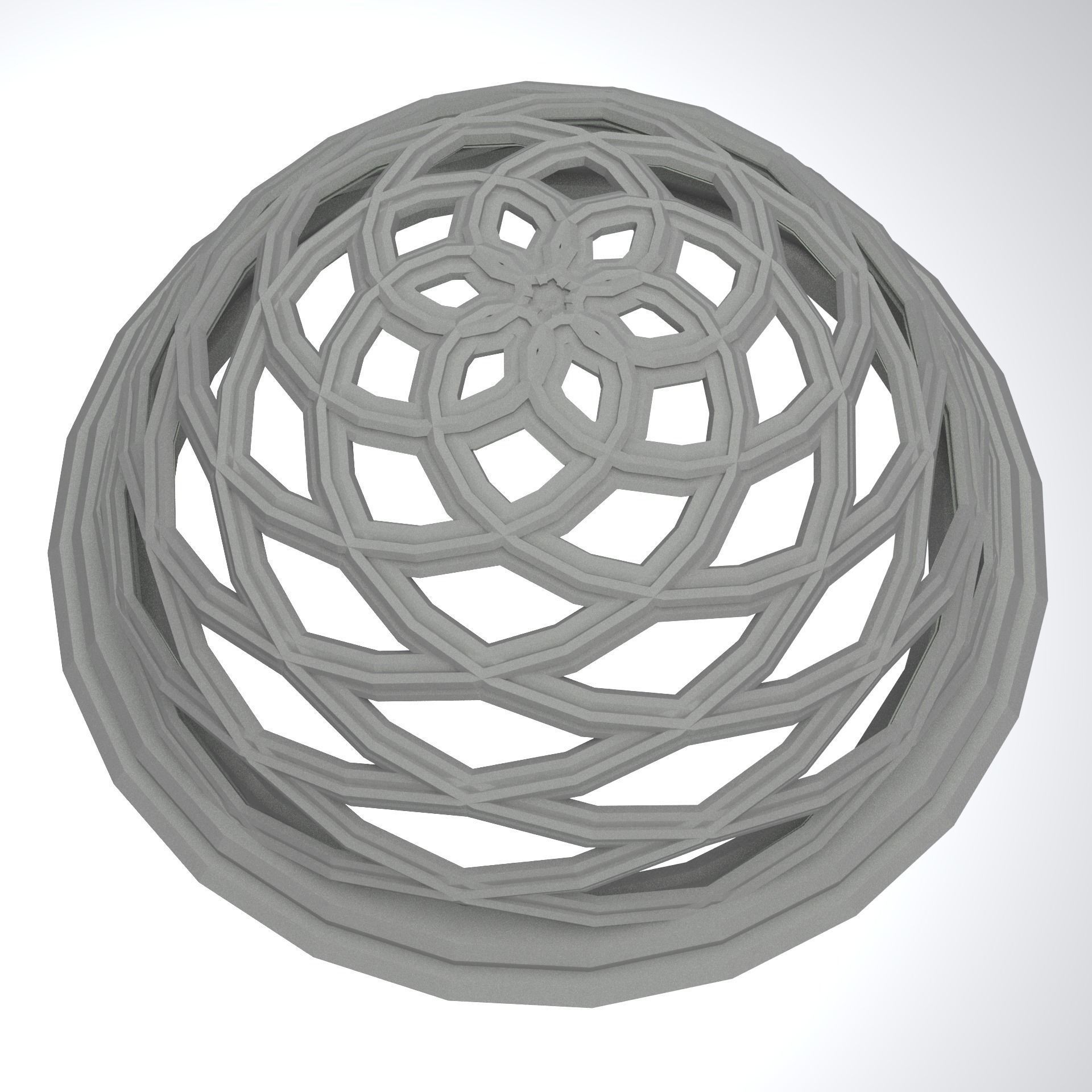 Concrete dome detail decorative traditional Low-poly 3D model_0