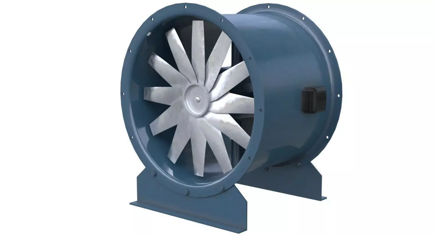 Axial Flow Fan 2 New  Low-poly 3D model_0