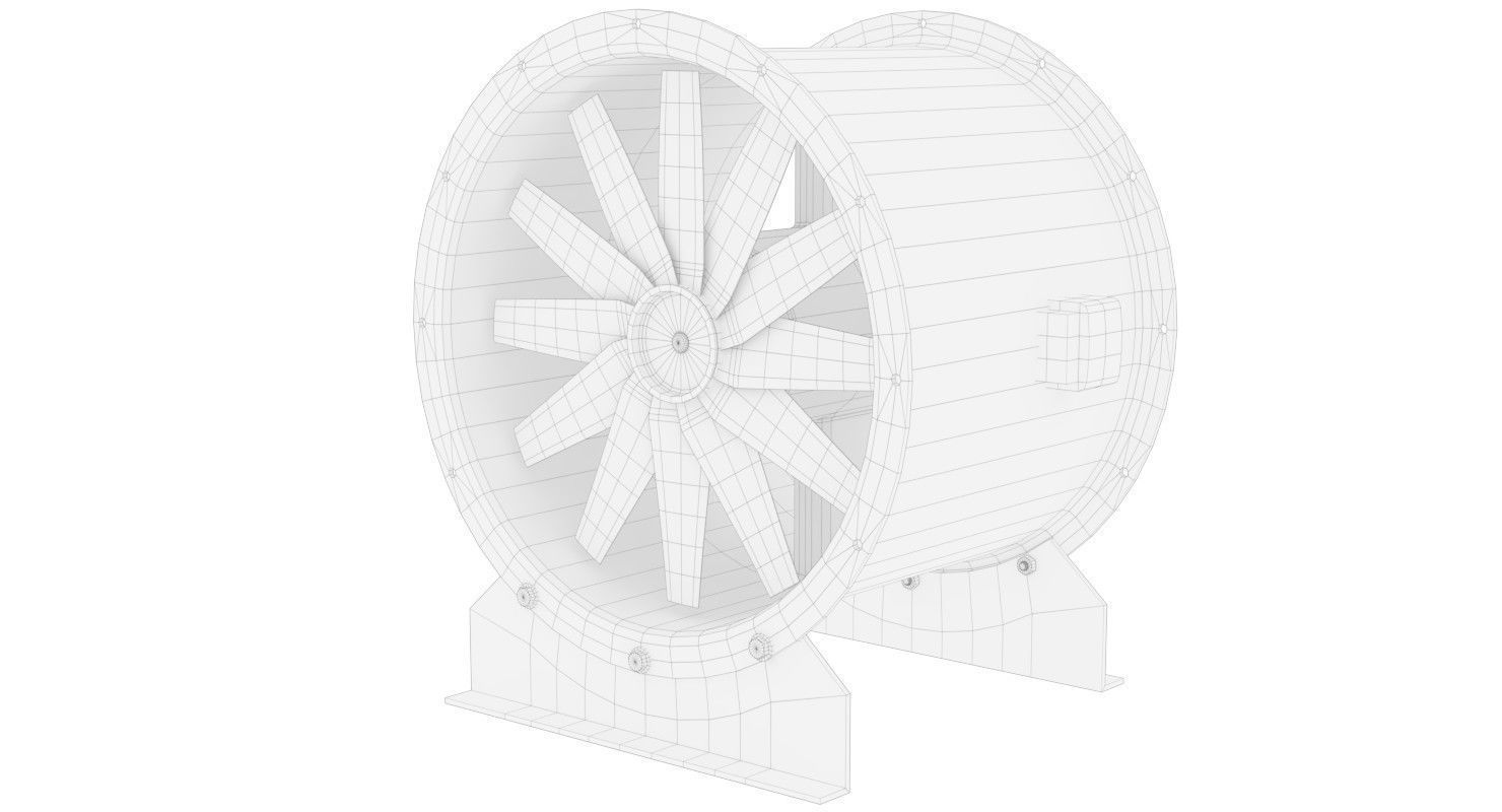 Axial Flow Fan 2 New  Low-poly 3D model_5