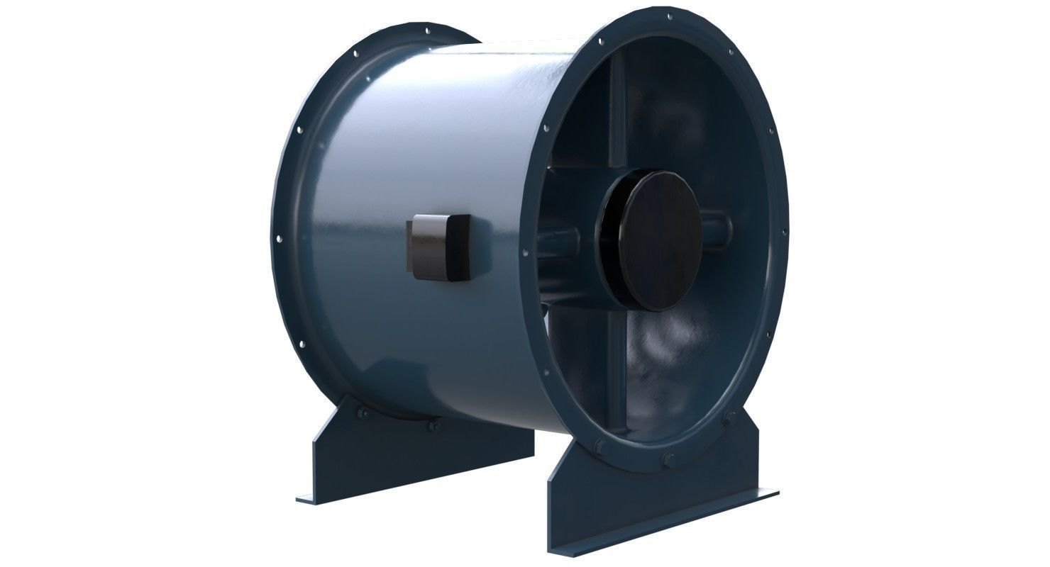 Axial Flow Fan 2 New  Low-poly 3D model_3