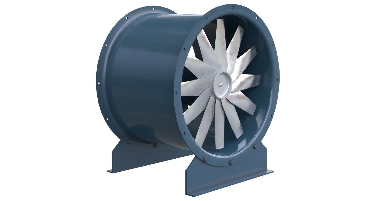 Axial Flow Fan 2 New  Low-poly 3D model_1
