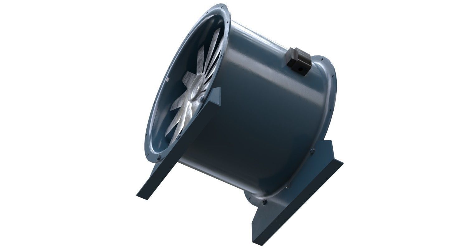 Axial Flow Fan 2 New  Low-poly 3D model_4