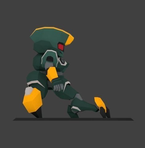 Super Mecha 15 - Ydzurk of Code Name YU88Z Low-poly 3D model_4
