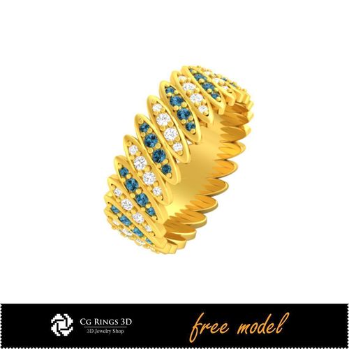 many many stone ring 3D print model