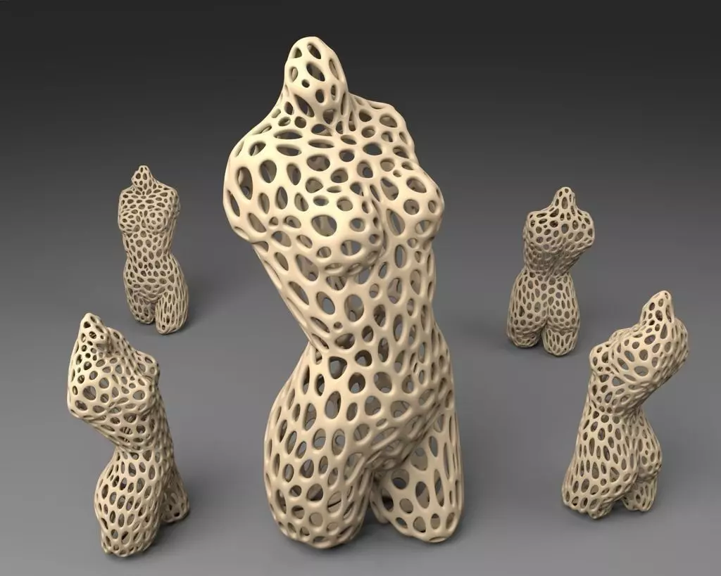 Pink Panther Woman - Voronoi Style Free 3D print model_0