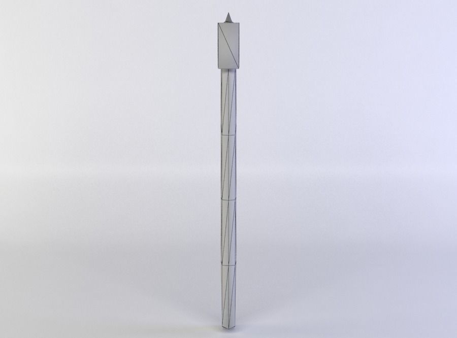 Axe with wooden handle Low-poly 3D model_3