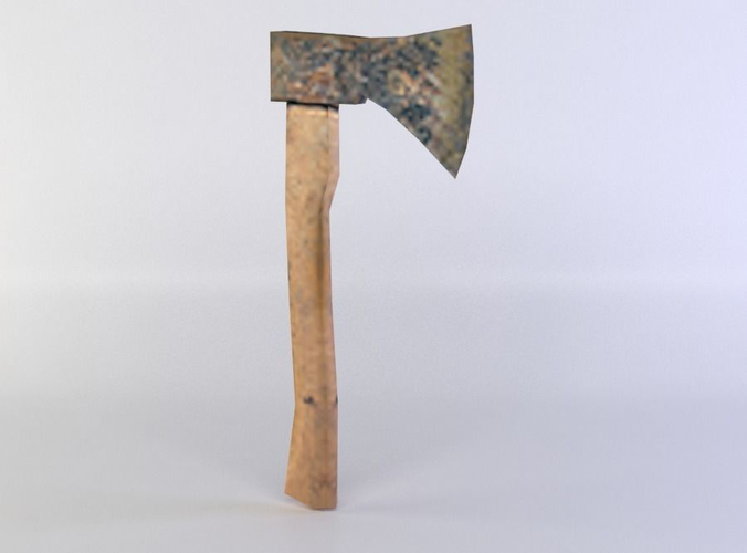 Axe with wooden handle