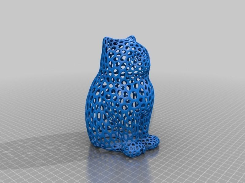 LASER CAT - Voronoi Style Free 3D print model_2