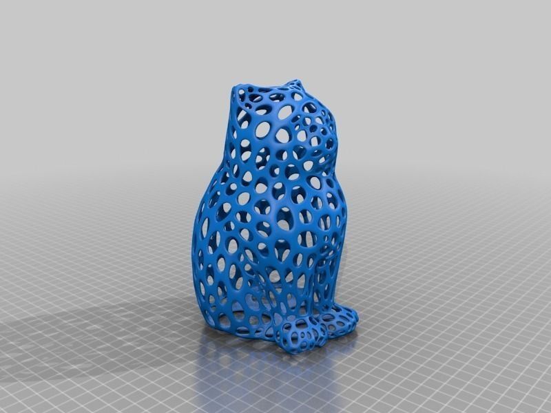 LASER CAT - Voronoi Style Free 3D print model_1
