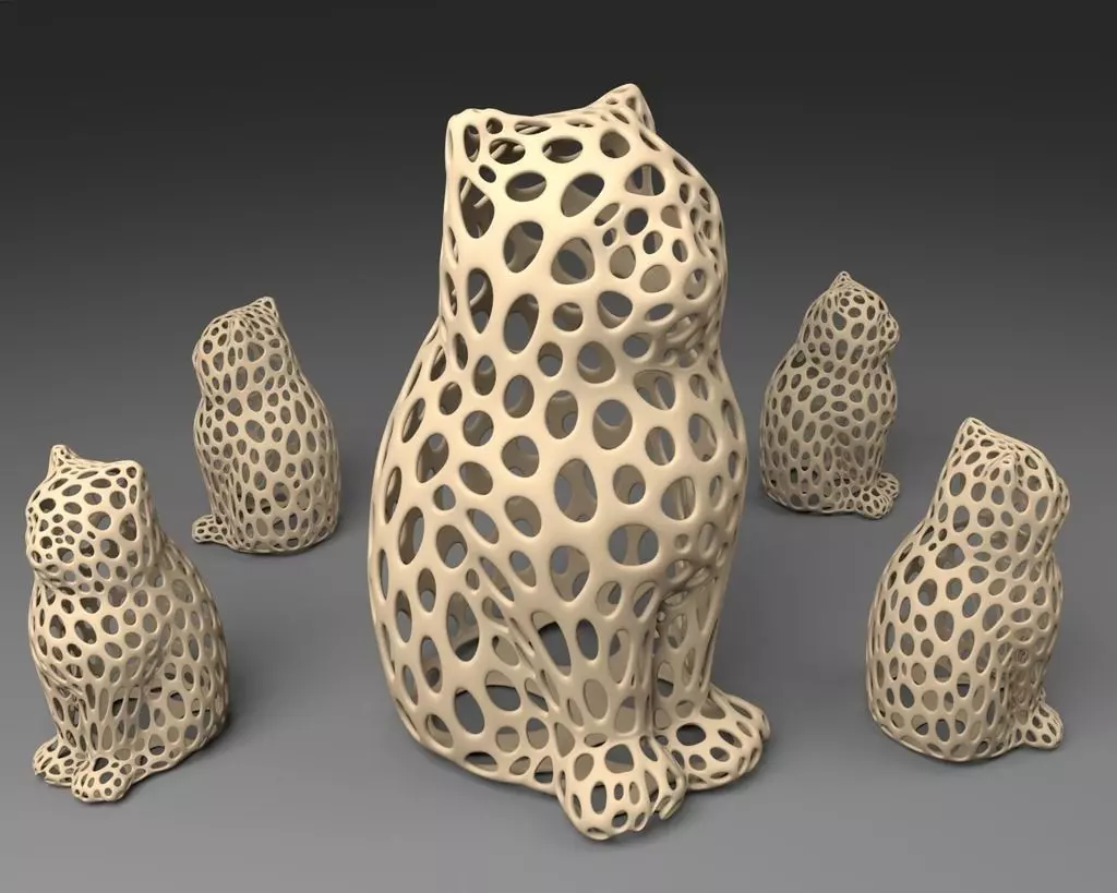 LASER CAT - Voronoi Style Free 3D print model_0