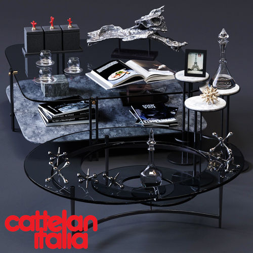Cattelan Italia Coffee Tables Set 01 Low-poly 3D model