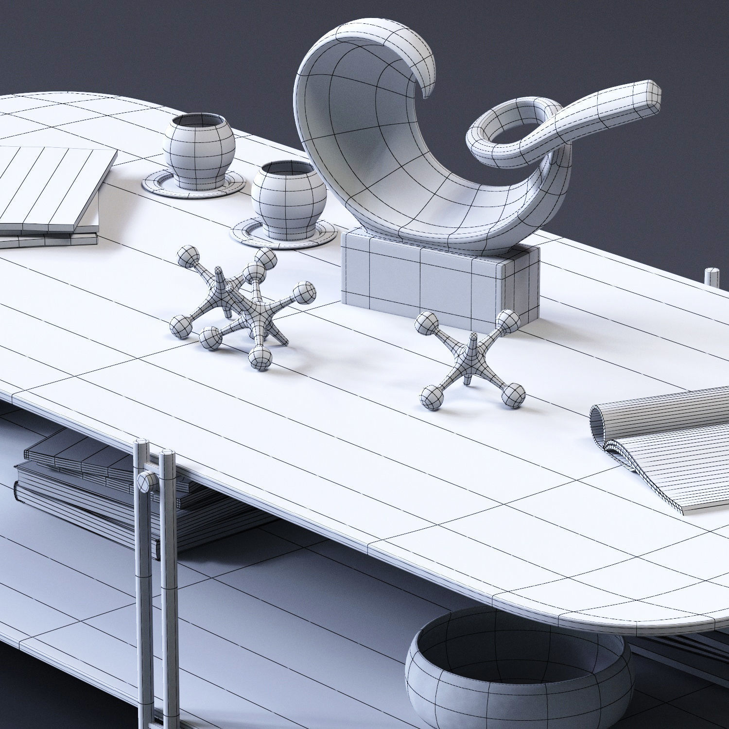 Cattelan Italia Coffee Tables Set 02 Low-poly 3D model_6