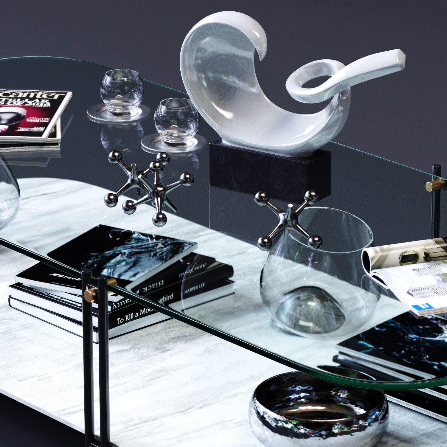 Cattelan Italia Coffee Tables Set 02 Low-poly 3D model_1